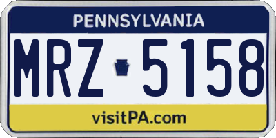 PA license plate MRZ5158