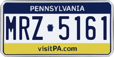 PA license plate MRZ5161