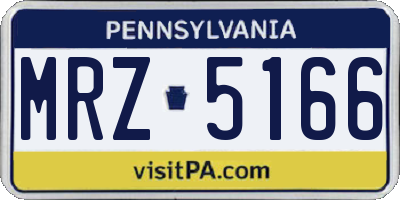 PA license plate MRZ5166