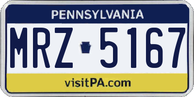 PA license plate MRZ5167