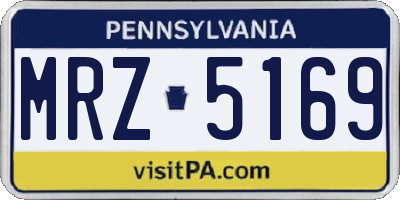 PA license plate MRZ5169