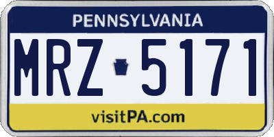 PA license plate MRZ5171