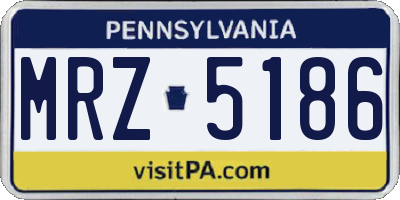 PA license plate MRZ5186