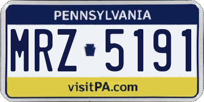 PA license plate MRZ5191