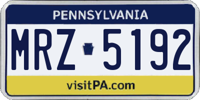 PA license plate MRZ5192
