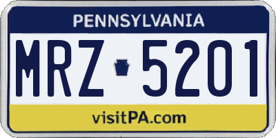 PA license plate MRZ5201