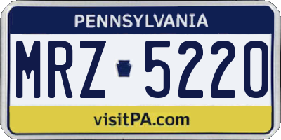 PA license plate MRZ5220
