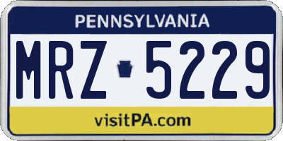 PA license plate MRZ5229