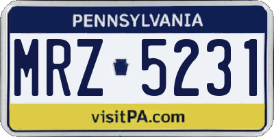 PA license plate MRZ5231