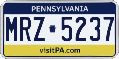 PA license plate MRZ5237