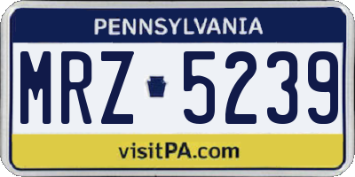 PA license plate MRZ5239