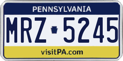 PA license plate MRZ5245