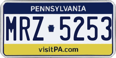 PA license plate MRZ5253
