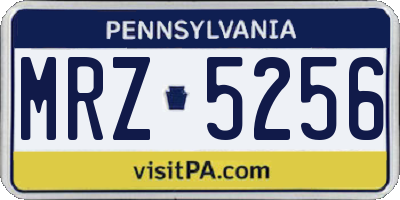 PA license plate MRZ5256