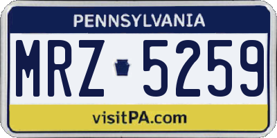 PA license plate MRZ5259