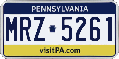 PA license plate MRZ5261