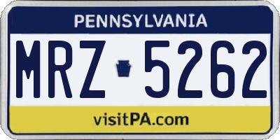 PA license plate MRZ5262