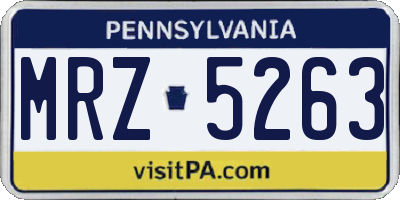 PA license plate MRZ5263