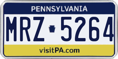 PA license plate MRZ5264