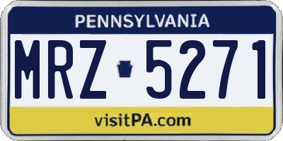PA license plate MRZ5271