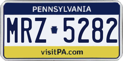 PA license plate MRZ5282