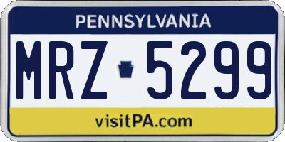 PA license plate MRZ5299