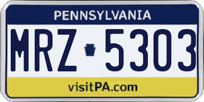 PA license plate MRZ5303