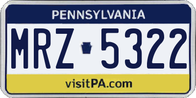 PA license plate MRZ5322