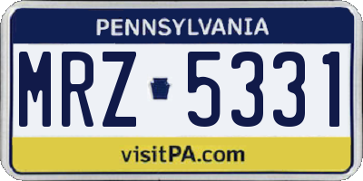 PA license plate MRZ5331