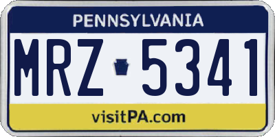 PA license plate MRZ5341