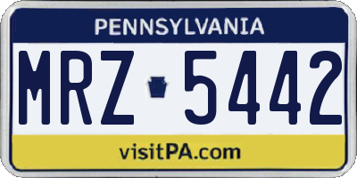 PA license plate MRZ5442