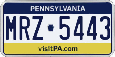 PA license plate MRZ5443