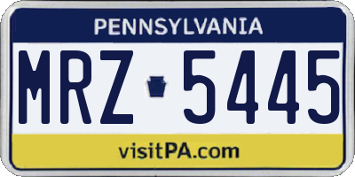 PA license plate MRZ5445
