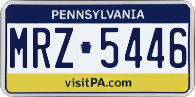 PA license plate MRZ5446