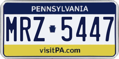 PA license plate MRZ5447