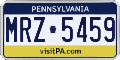 PA license plate MRZ5459