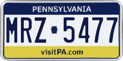 PA license plate MRZ5477