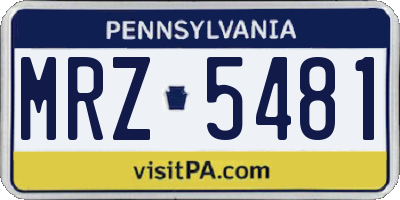 PA license plate MRZ5481