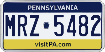 PA license plate MRZ5482