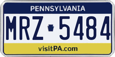 PA license plate MRZ5484