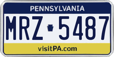 PA license plate MRZ5487