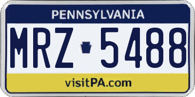 PA license plate MRZ5488