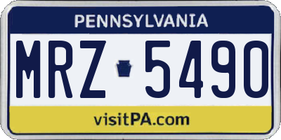 PA license plate MRZ5490