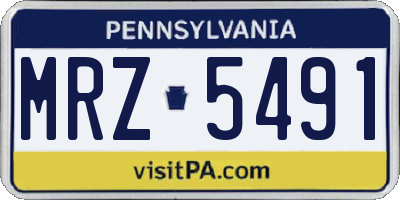 PA license plate MRZ5491