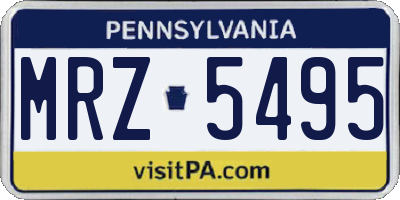 PA license plate MRZ5495