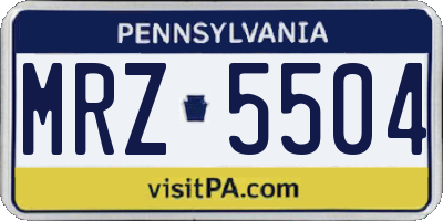PA license plate MRZ5504