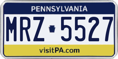 PA license plate MRZ5527