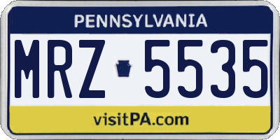 PA license plate MRZ5535