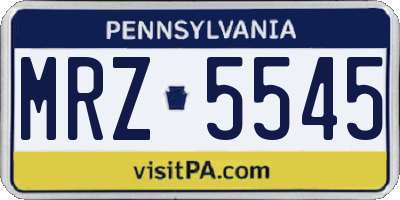 PA license plate MRZ5545