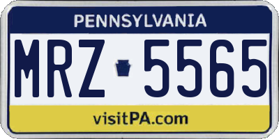 PA license plate MRZ5565